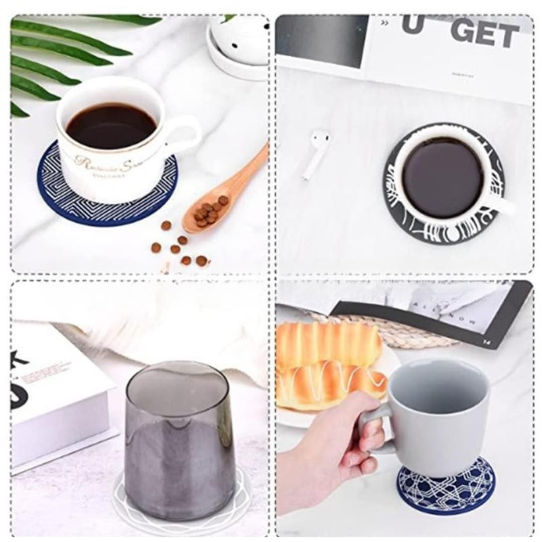 Artisan-Design Silicone Coasters Set of 6 w/ Holder