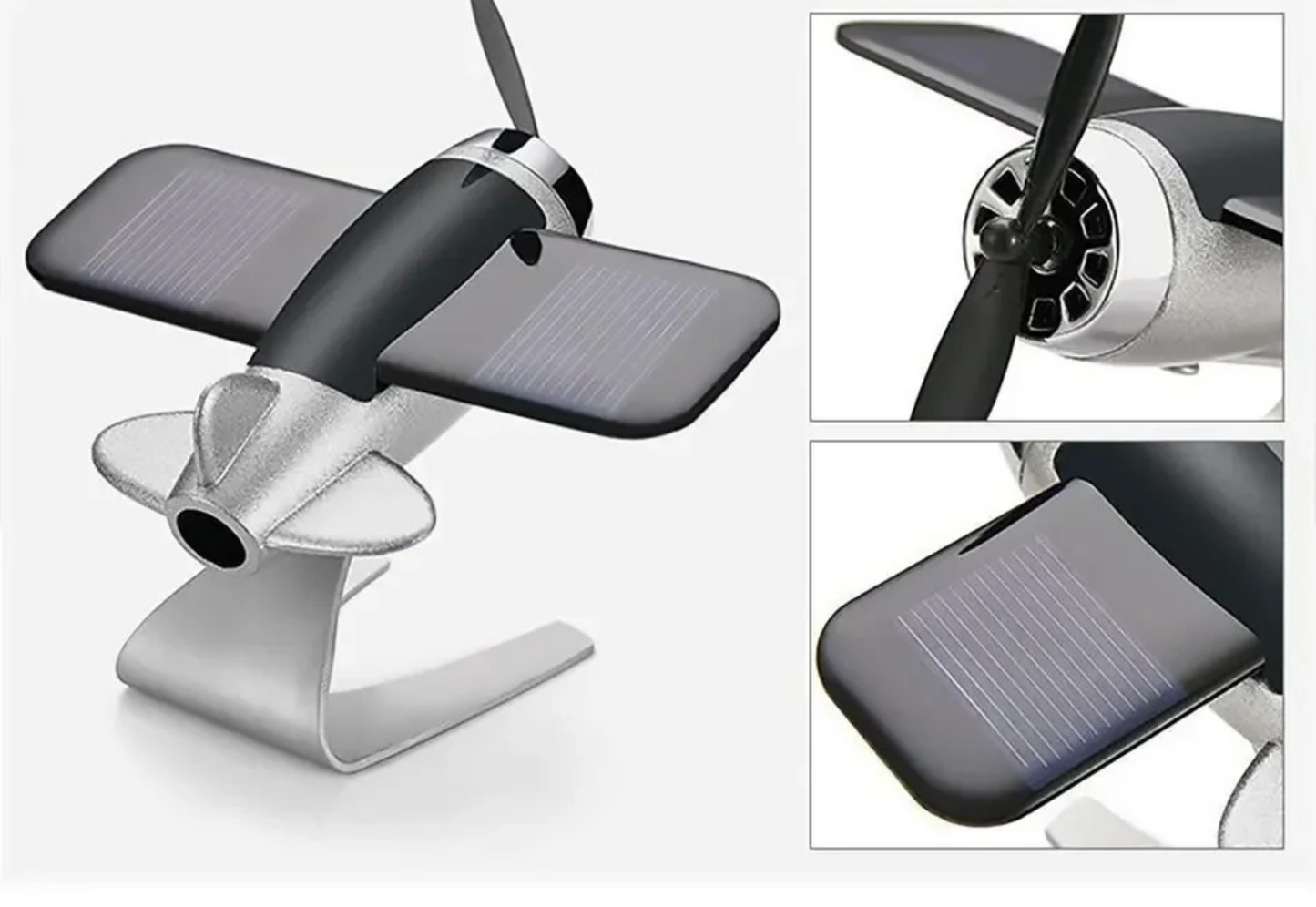 "Perpetual Propeller" Solar Airplane - Kinetic Desk & Car Ornament
