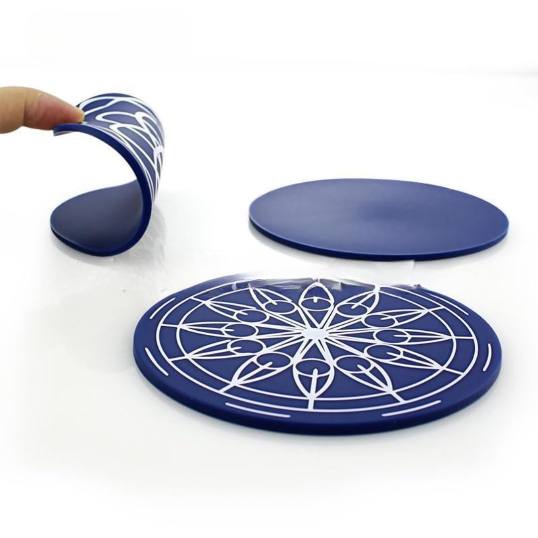 Artisan-Design Silicone Coasters Set of 6 w/ Holder
