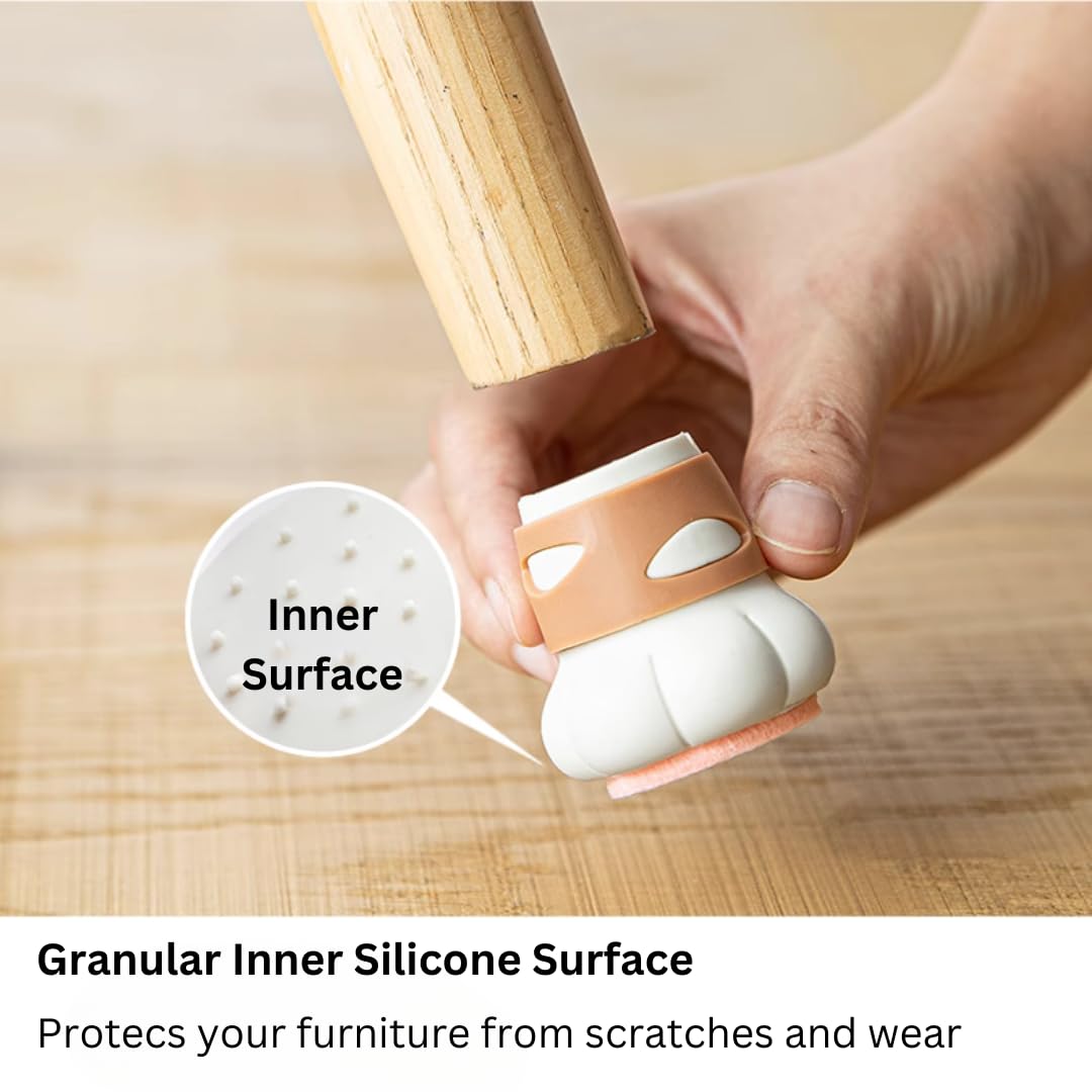 Paw-Shape Floor Protectors - 4 pcs