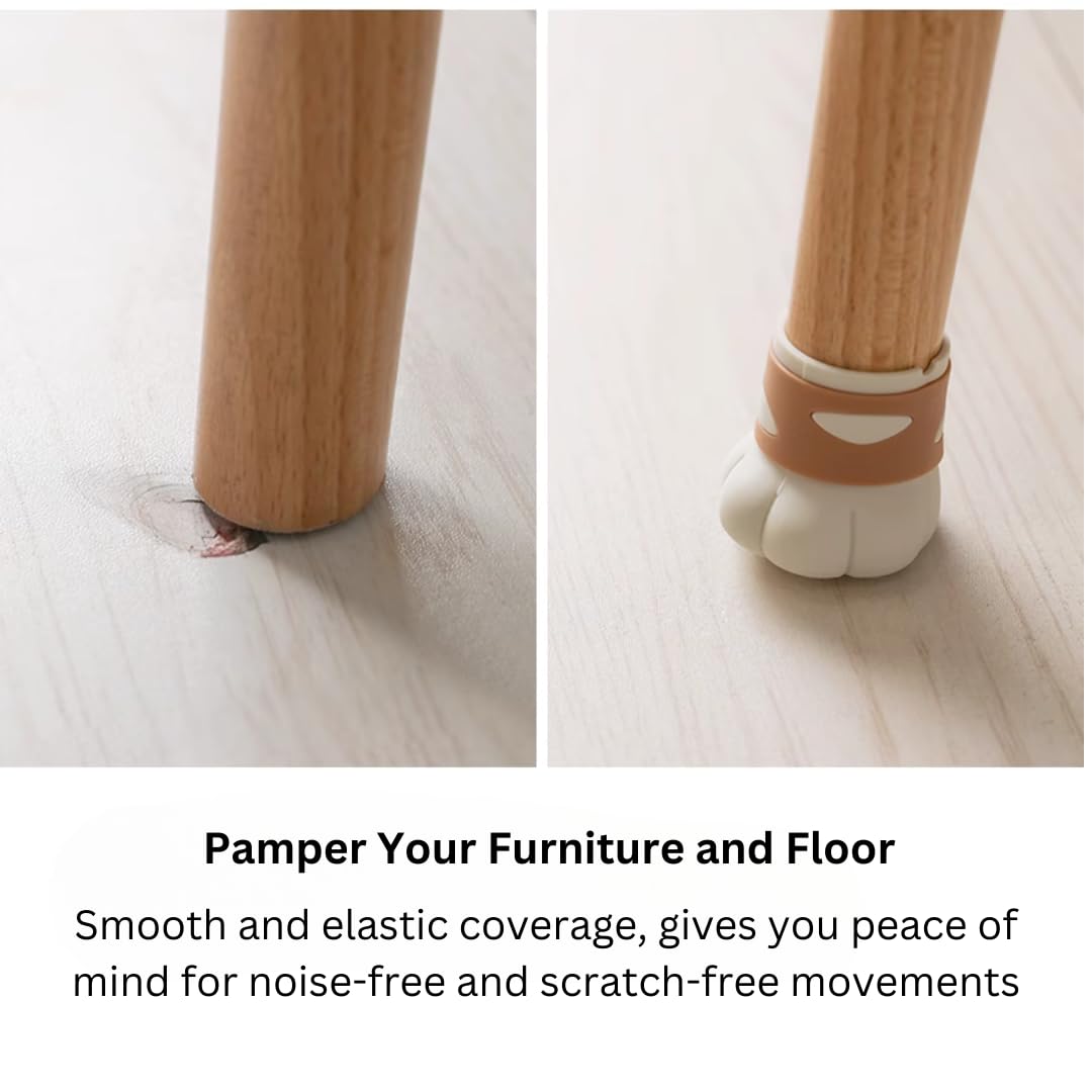 Paw-Shape Floor Protectors - 4 pcs