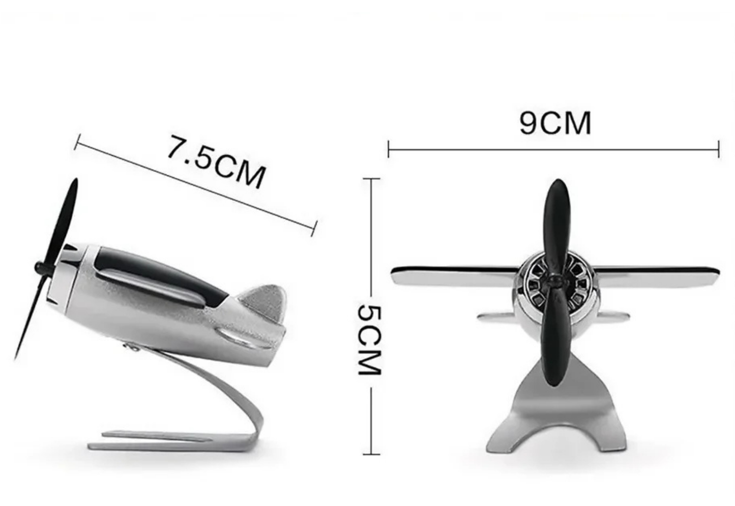 "Perpetual Propeller" Solar Airplane - Kinetic Desk & Car Ornament
