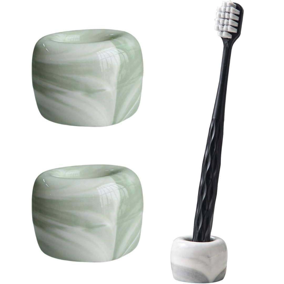 Marble Style Toothbrush Holders - 2 pcs