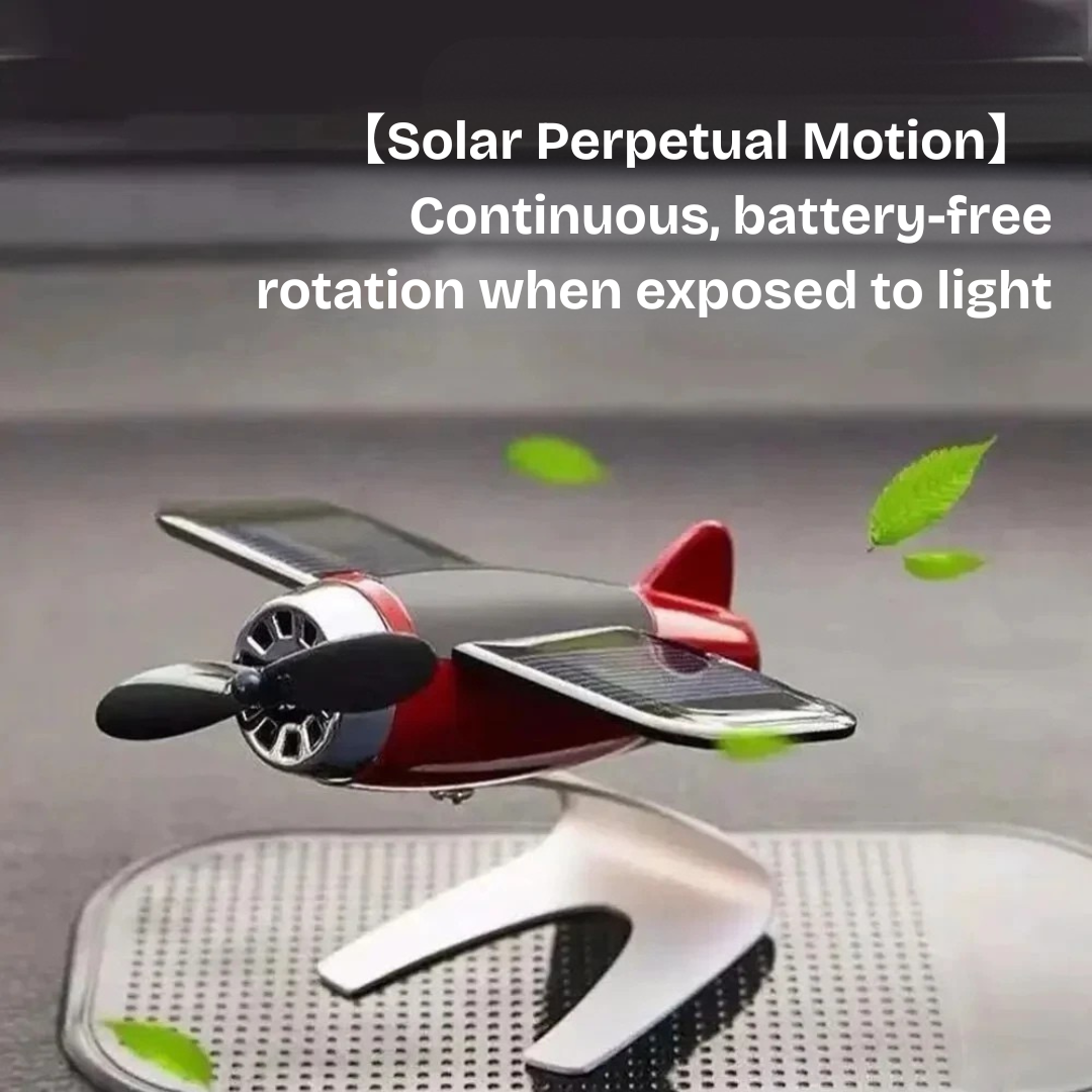 "Perpetual Propeller" Solar Airplane - Kinetic Desk & Car Ornament