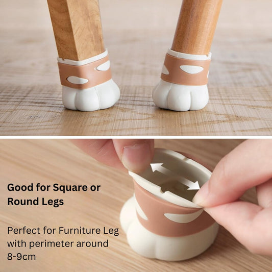 Paw-Shape Floor Protectors - 4 pcs