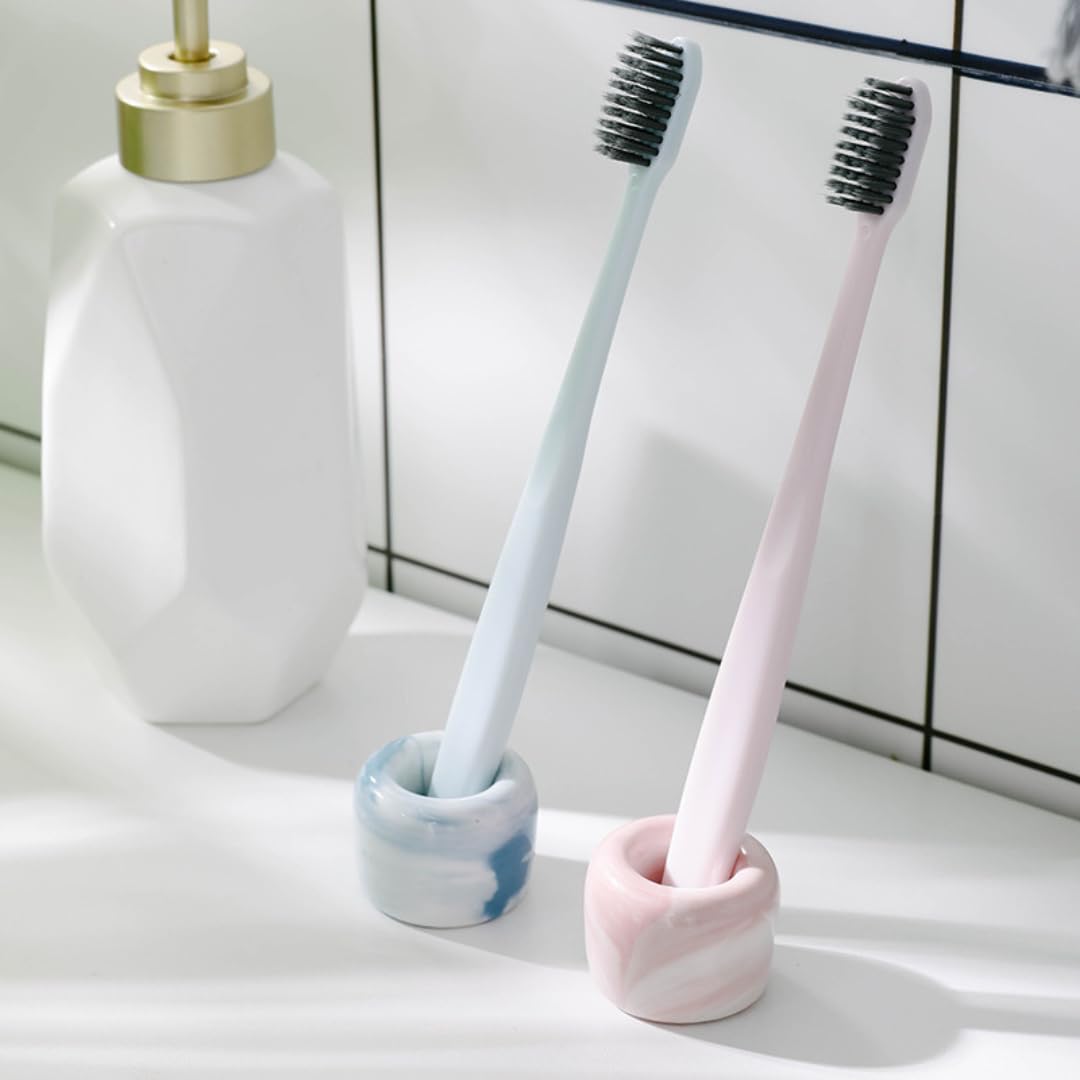 Marble Style Toothbrush Holders - 2 pcs