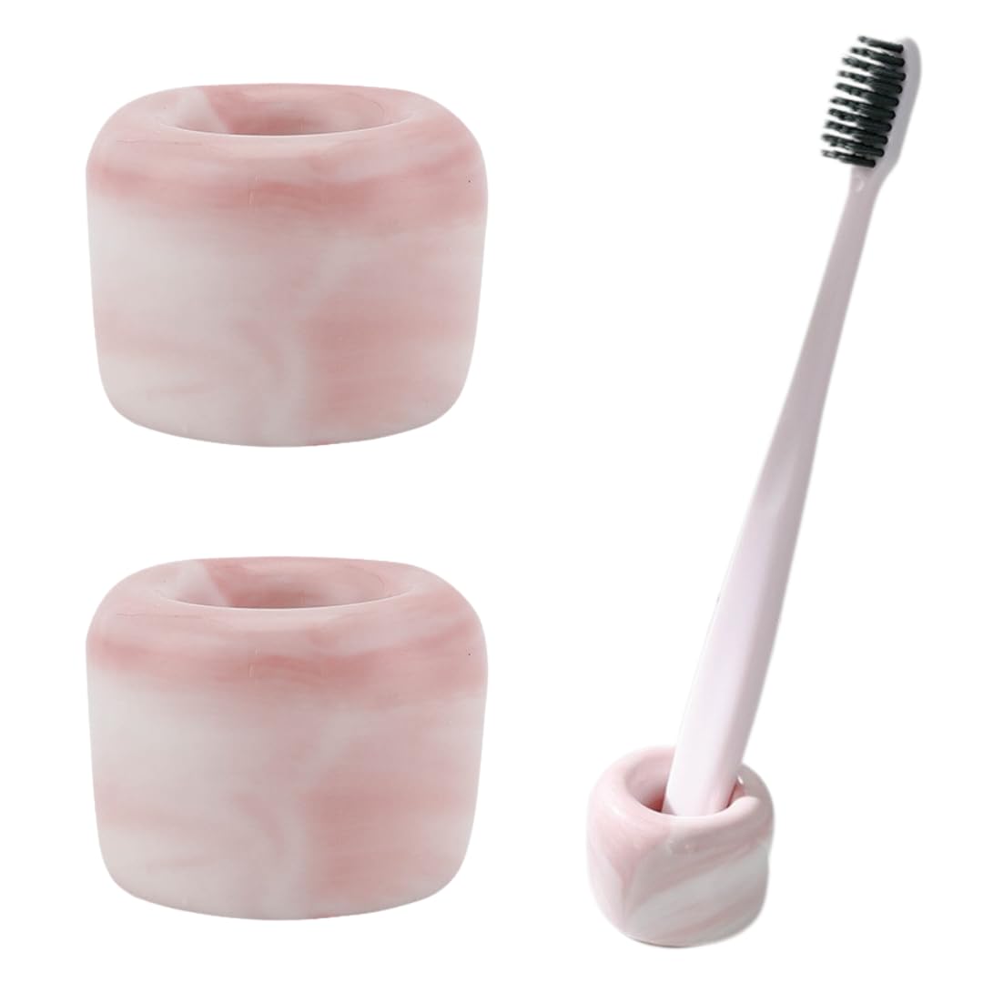 Marble Style Toothbrush Holders - 2 pcs
