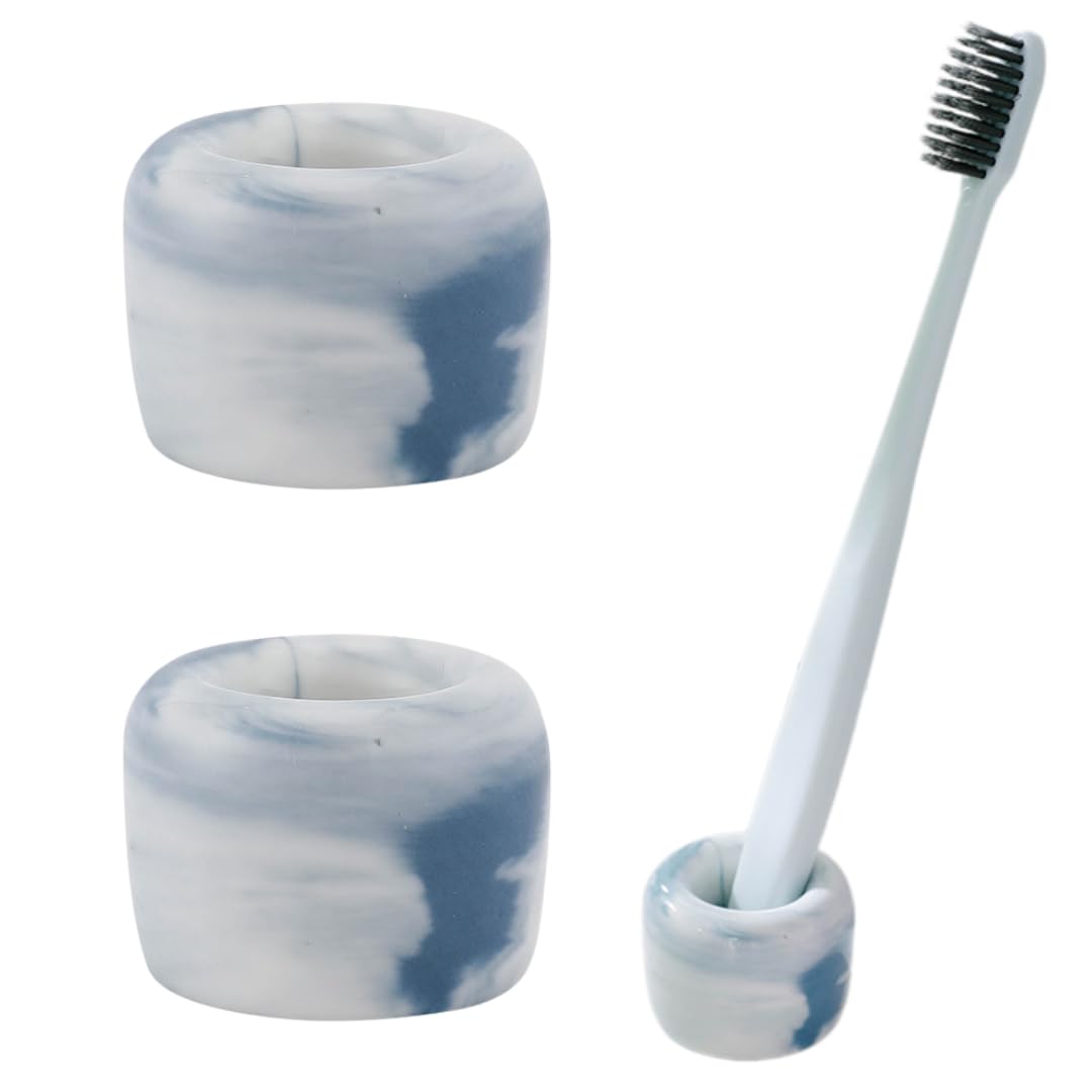 Marble Style Toothbrush Holders - 2 pcs