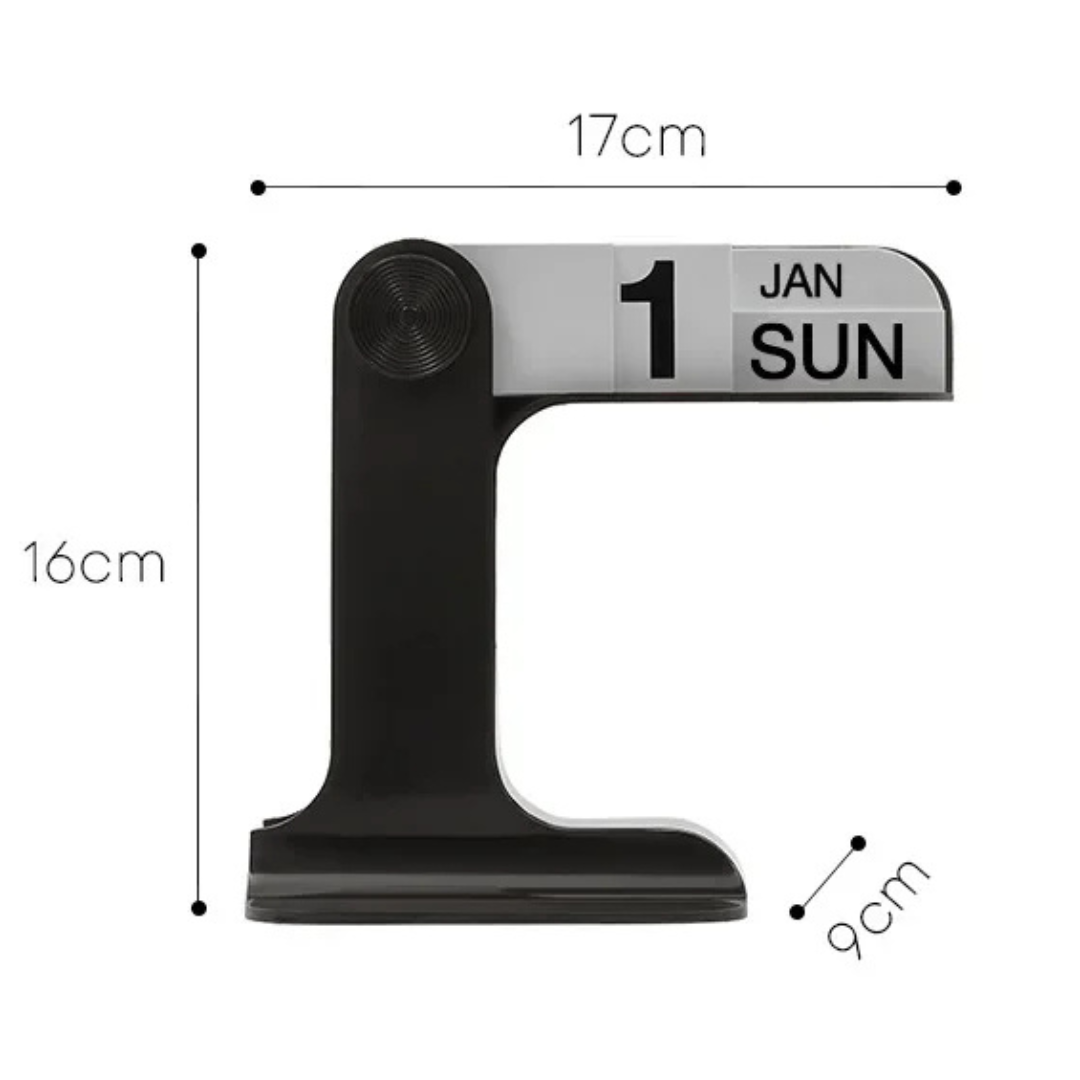 Perpetual Flip Desk Calendar — Minimal Nordic Wood + Metal Desktop Calendar (Reusable)