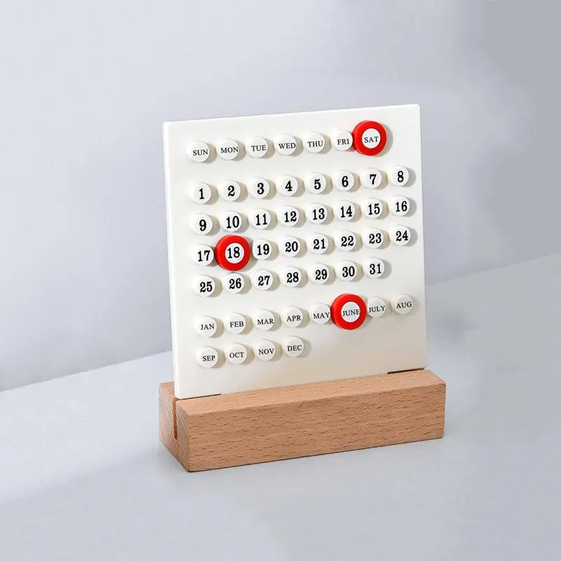 "10,000 Year" Acrylic & Wood Perpetual Desk Calendar