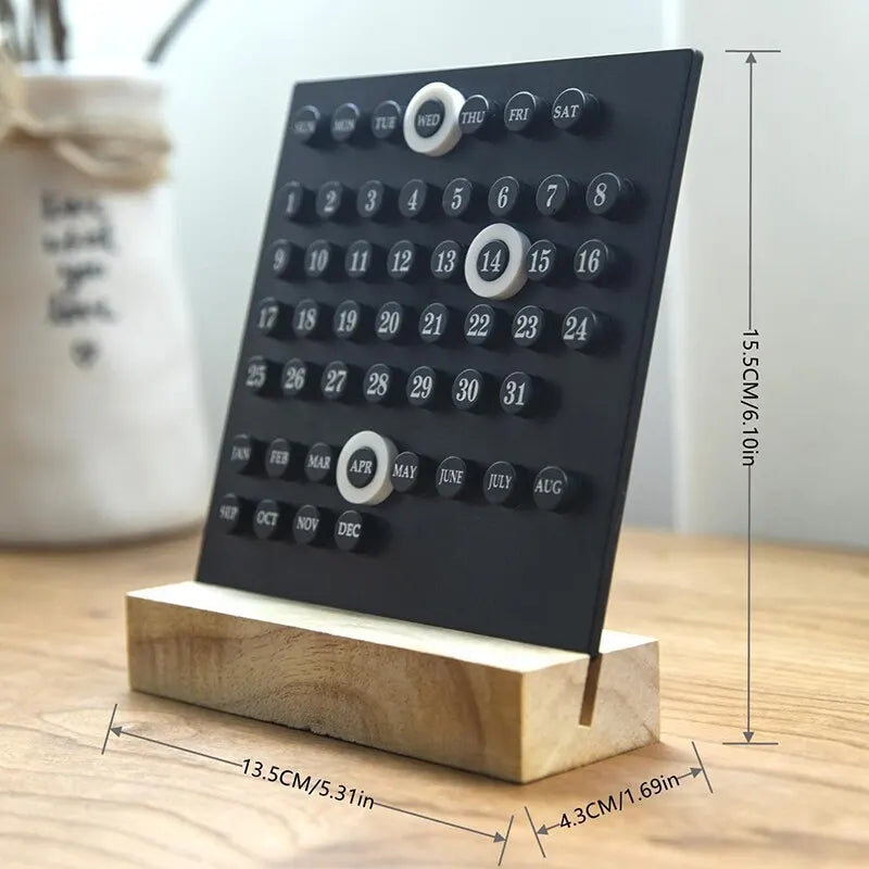"10,000 Year" Acrylic & Wood Perpetual Desk Calendar