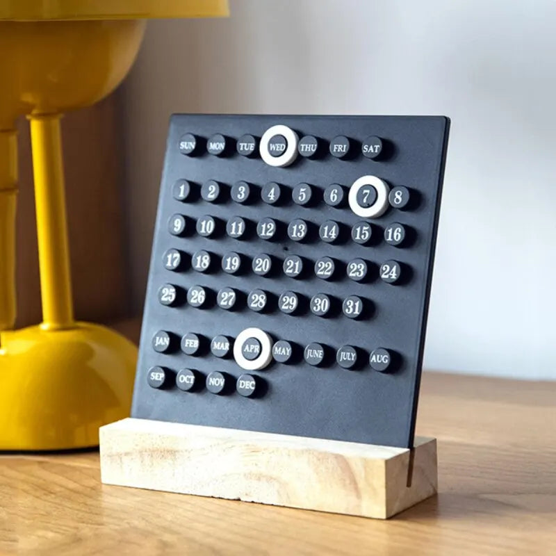 "10,000 Year" Acrylic & Wood Perpetual Desk Calendar