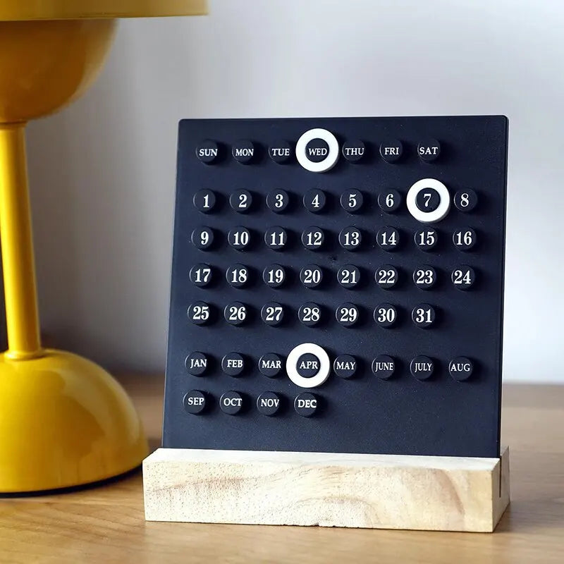 "10,000 Year" Acrylic & Wood Perpetual Desk Calendar