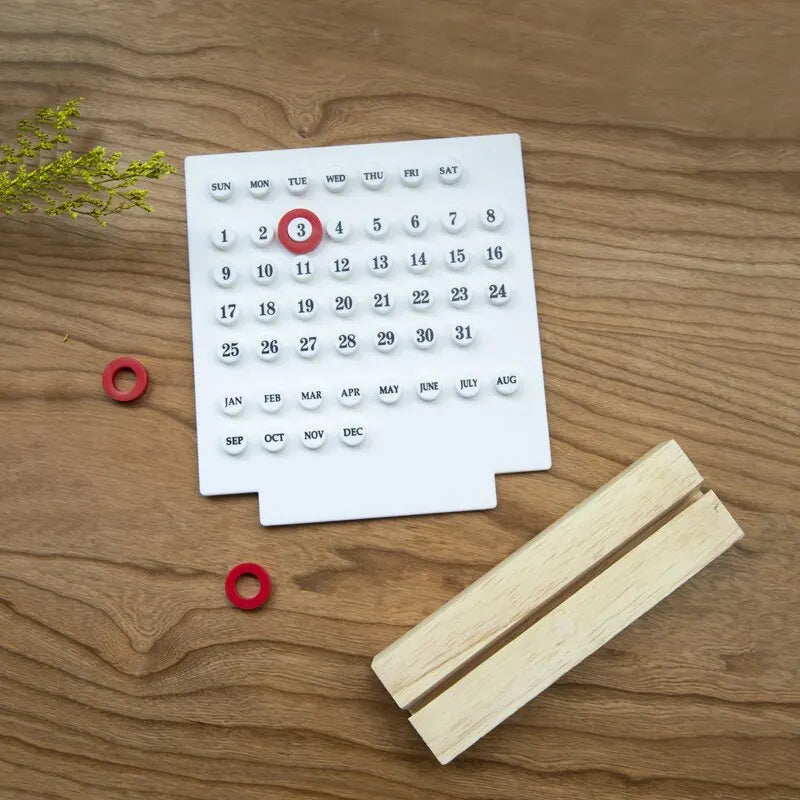 "10,000 Year" Acrylic & Wood Perpetual Desk Calendar