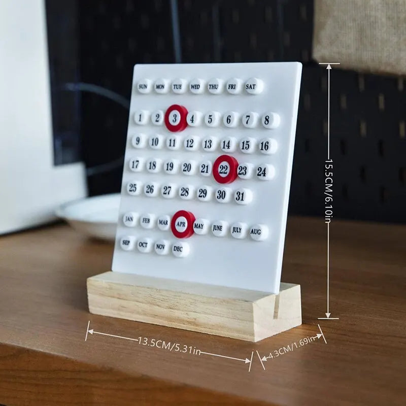 "10,000 Year" Acrylic & Wood Perpetual Desk Calendar