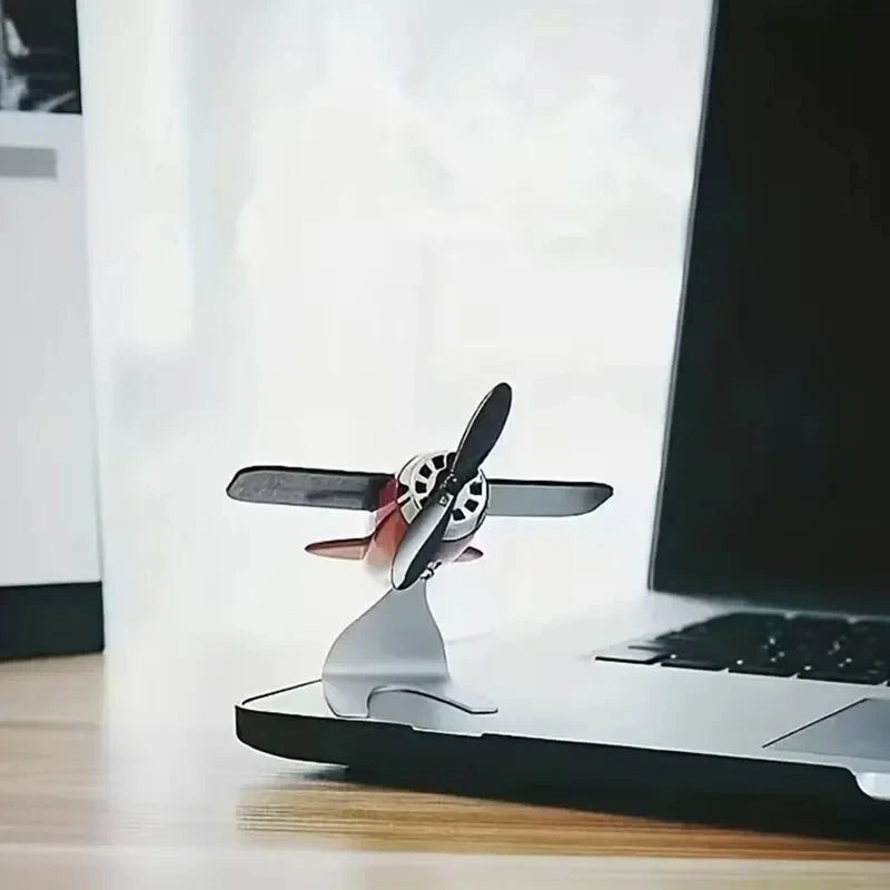"Perpetual Propeller" Solar Airplane - Kinetic Desk & Car Ornament