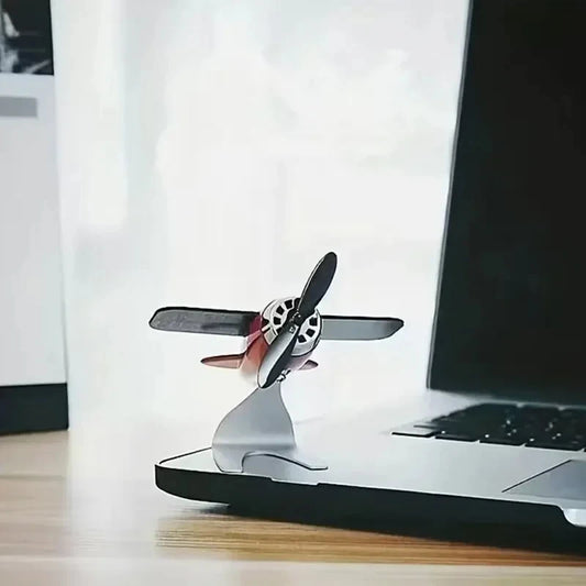 "Perpetual Propeller" Solar Airplane - Kinetic Desk & Car Ornament
