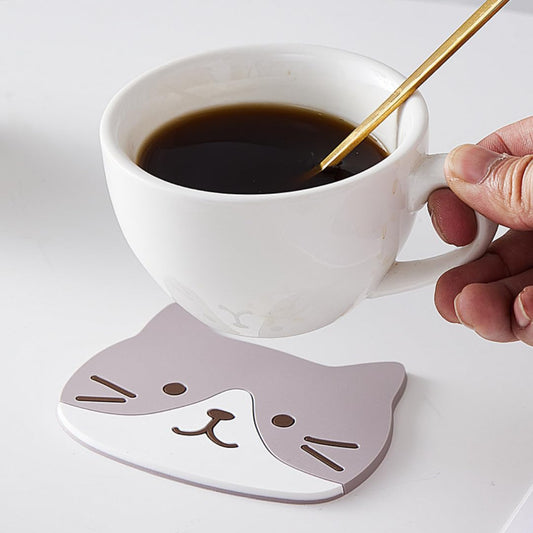 Cat-Design Silicone Coaster Set of 5