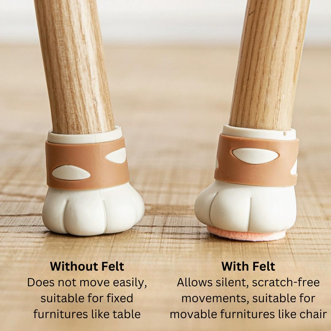 Paw-Shape Floor Protectors - 4 pcs