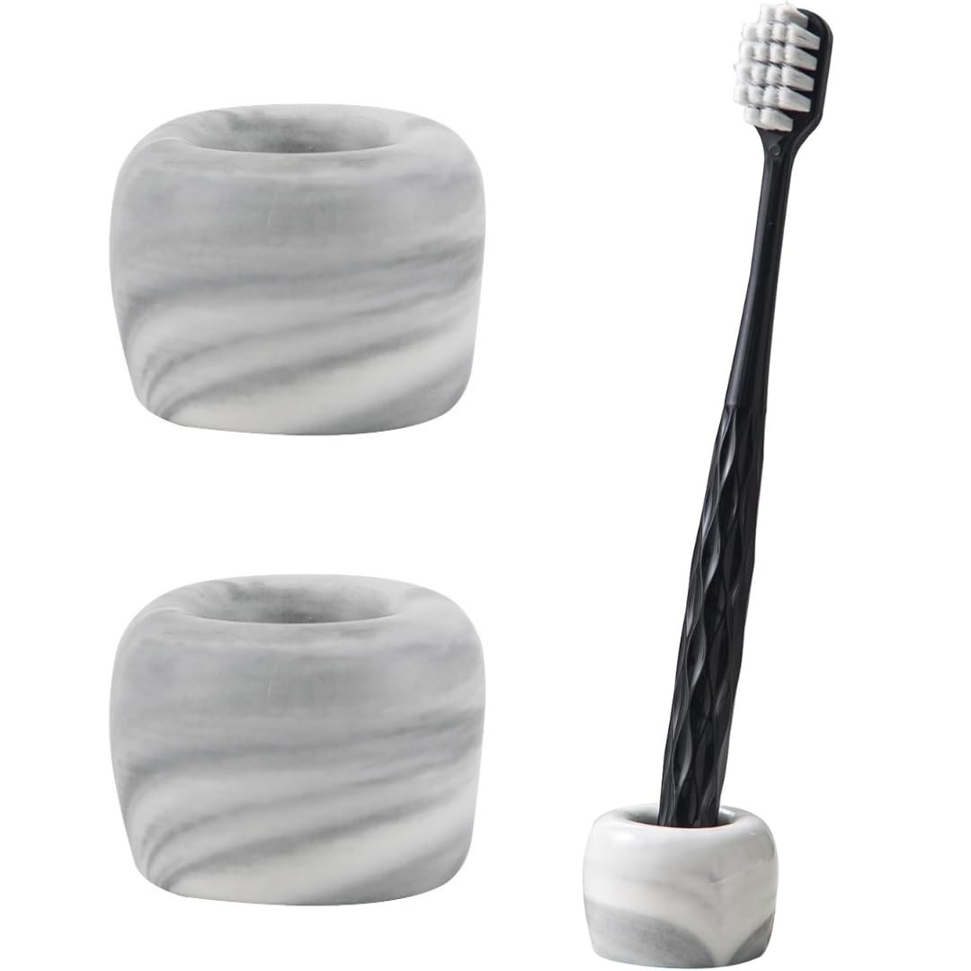 Marble Style Toothbrush Holders - 2 pcs