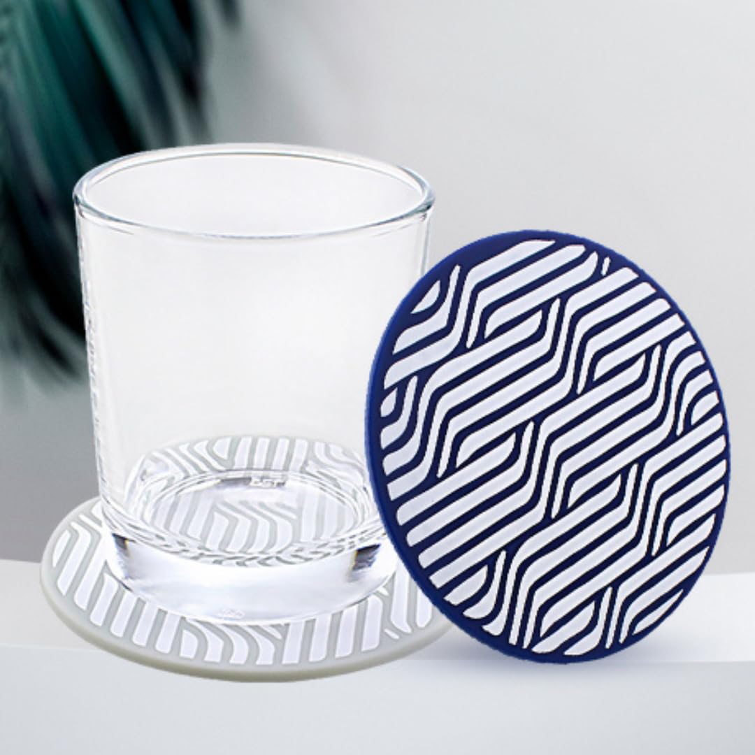 Artisan-Design Silicone Coasters Set of 6 w/ Holder