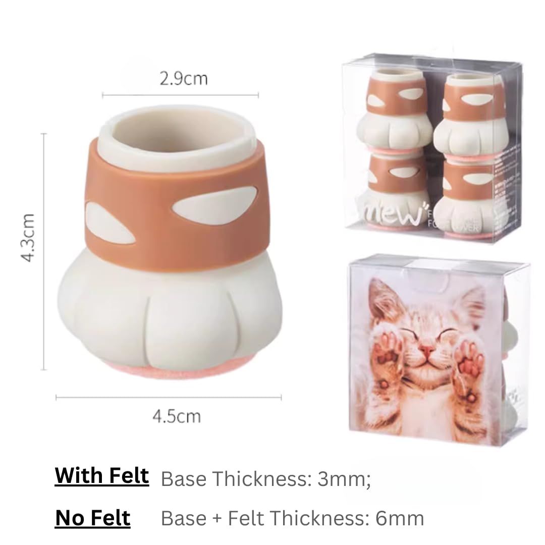 Paw-Shape Floor Protectors - 4 pcs