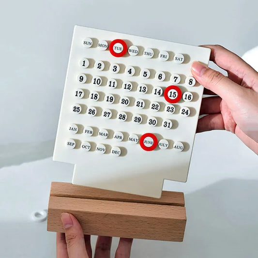"10,000 Year" Acrylic & Wood Perpetual Desk Calendar