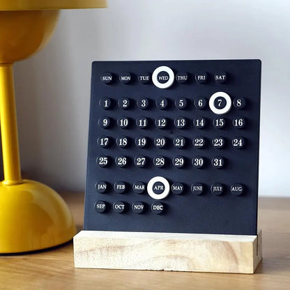 "10,000 Year" Acrylic & Wood Perpetual Desk Calendar