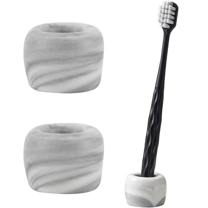 Marble Style Toothbrush Holders - 2 pcs